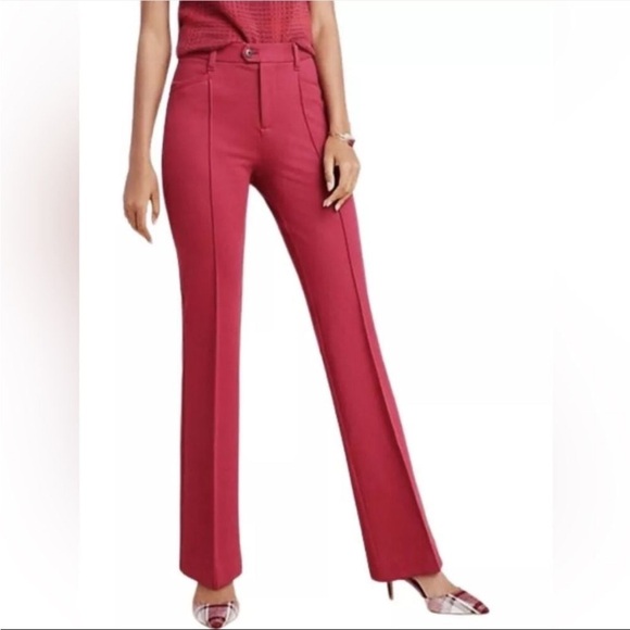 Anthropologie Essential Wide Leg Trouser Magenta Size 0 - Picture 1 of 7